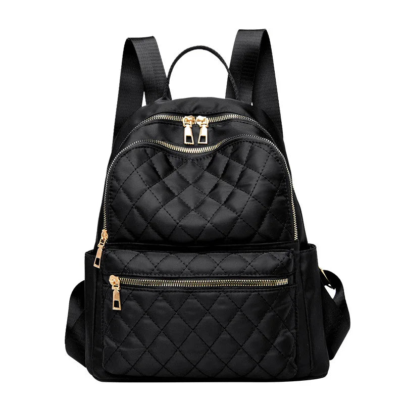 Black Large Capacity Travel Backpack Velvet Backpack Lady Bag Waterproof