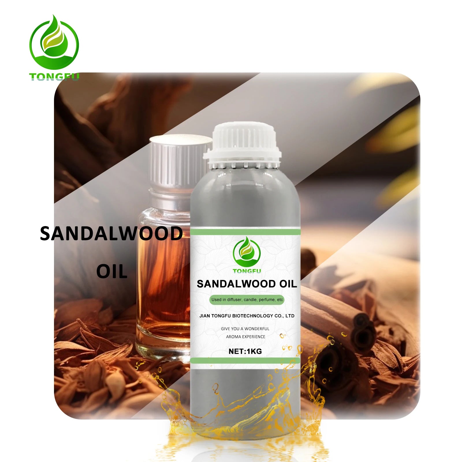 100% Pure Natural Sandalwood Oil for Skin Body Massage Oil Aromatherapy Essential Oil