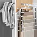 JOYBOS Single Tier Adjustable Aluminum Alloy Trousers Rack Silvery Color Multifunction Design Space Saving Wardrobe Storage