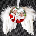 RubySub Modern White Angel Wing Christmas Ornament for Sublimation Printing Factory Wholesale Holiday Decorations 16x14cm