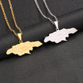 Fashion Jewelry 18K Gold Plated Stainless Steel Country Map Necklace Jamaica Map Pendant Necklace (KSS521)
