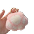 Kawaii Fashion High Level Kawaii Bear Paw Pattern Pretty Cute Cat-Pad Plush KeyChains Toys Rex Rabbit Fur Pom Pom Keychain Toys
