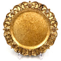 Elegant Antique Crown Charger Plates Relief Style Wedding Party Supplies Decorations Plastic Underplates