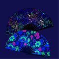 High Premium Bamboo Clack Rave Large Reflective Hand Fan 33cm Spider Like Reflective Hand Held Fan