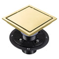 Modern Brushed Gold Shower Floor Drain Strainer with Easy Installation Durable Square Design for Bathroom Use