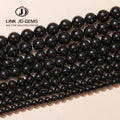 JD Wholesale 4/6/8/10/12/14/16mm Pick Size 7A Natural Black Agate Onyx Beads Round Smooth Loose Spacer Beads for Jewelry Making