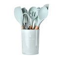 Top Sells Silicone Kitchen Cooking Tools 11pcs Kitchen Utensil Set With Wood Handle