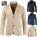 Liu Ming Fashion Wholesale Men's Solid Color Blazer V-Neck Long Sleeve Jacket Suit Trending Plus Size Single Breasted Design