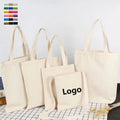 Custom Print Cotton Canvas Tote Bag with Letter Pattern Blank and Logo Options Customizable Sizes
