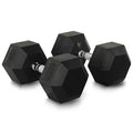 Wholesale Fitness Equipment Fixed Coating 5kg to 50kg Dumbbell Set Iron Bodybuilding Hex Rubber Dumbbells
