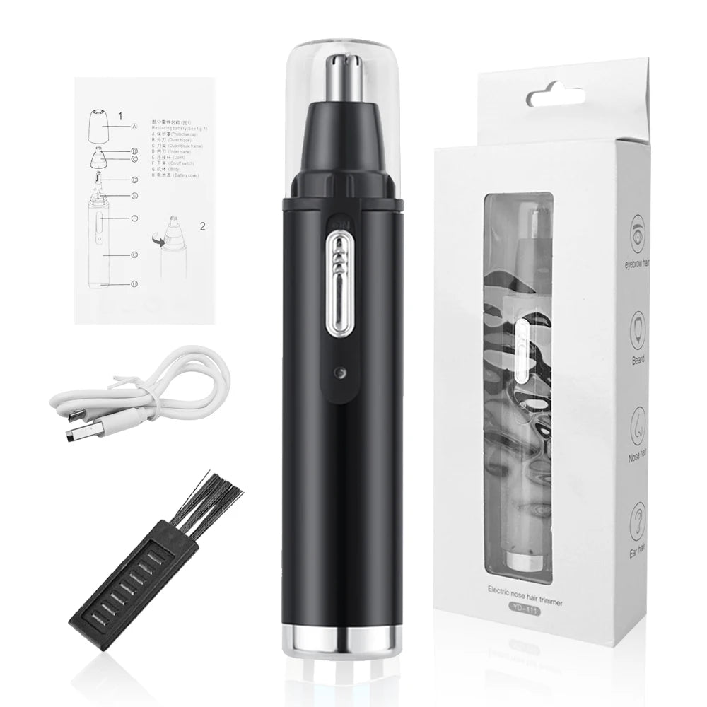 USB Rechargeable Hair Removal Grooming Tool Ear and Nose Hair Trimmer for Men