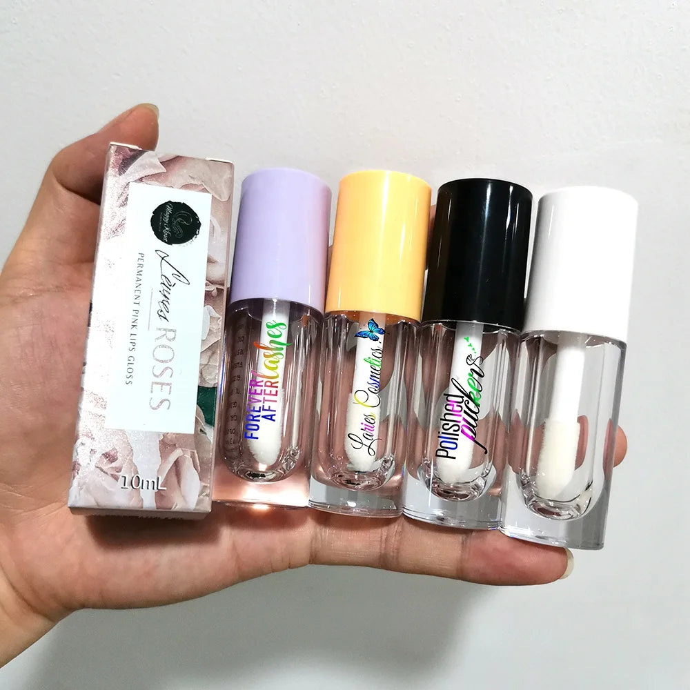 6.5ml Round Thickened Lip Gloss Tube Large Size  Lip Gloss Tube with Big Brush Empty Lipgloss Tube