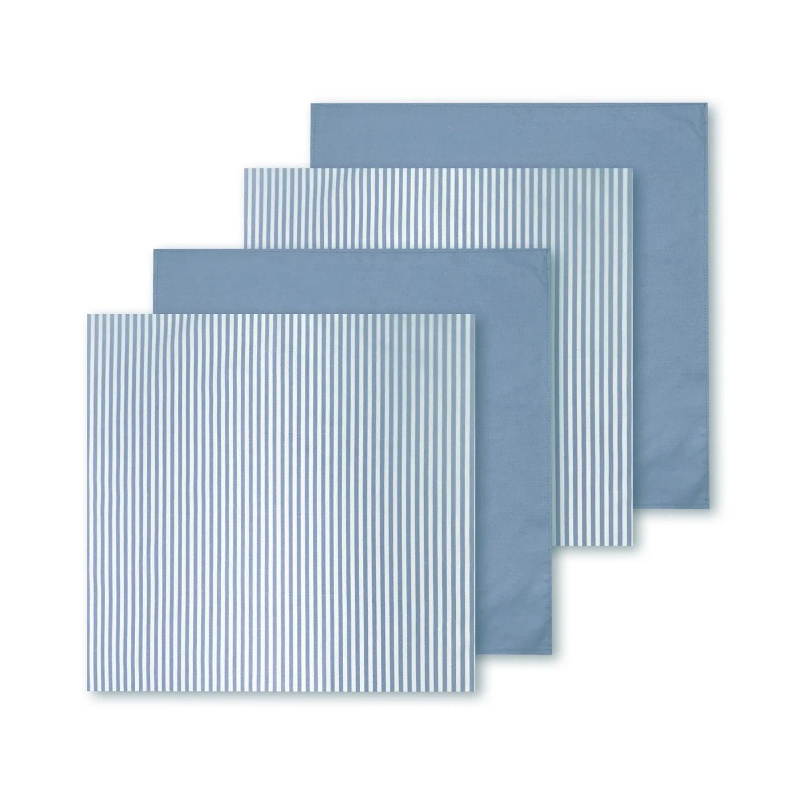 Modern Farmhouse Blue Striped 100% Cotton Woven Napkin 18''x18'' Machine Washable for Home Restaurant Wedding Use (All-Season)