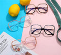 Jiuling Eyewear square Semi Diamond Frame Eyeglasses Transparent Lens River Optical Spectacles Custom logo Rhinestone  Glasses