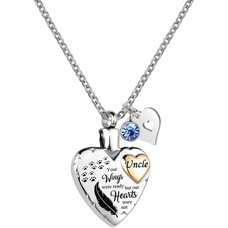 Cremation Jewelry for Ashes Urn Pendant Necklace for Ashes Grandma Grandpa Mom Dad Papa Nana Brother Sister