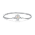 Fashion 925 Sterling Silver Sunflower Basic Bracelet Snake Chain Bracelet for Women DIY Pave Setting CZ Fine Jewelry BSB123