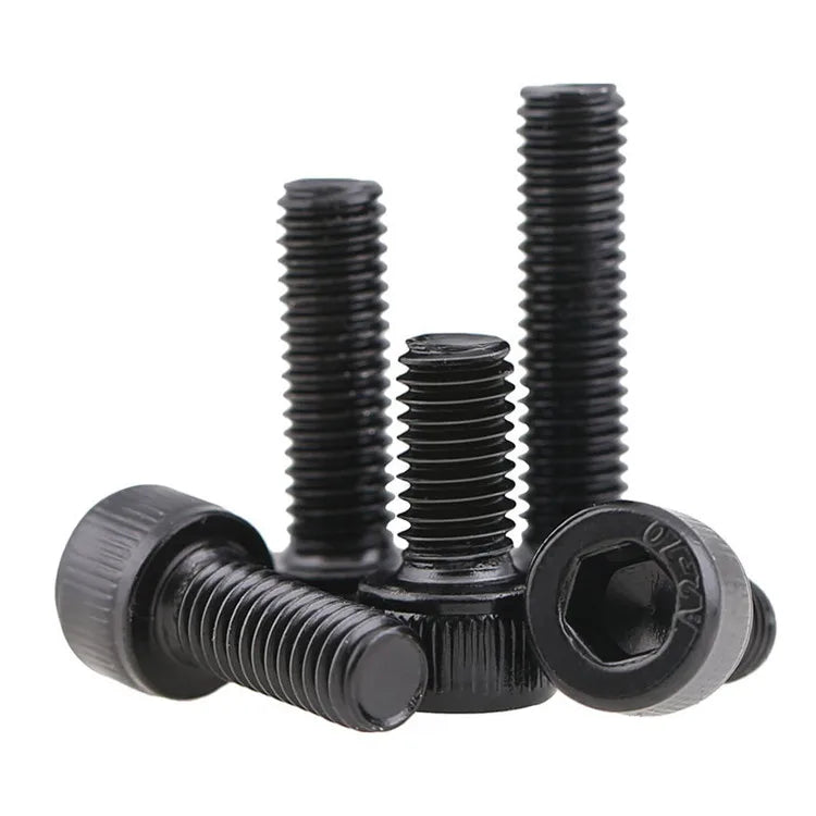 10pcs/bag 304 Stainless Steel Black Zinc Plated Hex Socket Head Allen Bolts M2-M10 Grade A2-70