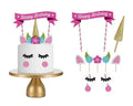 Wholesale Birthday Party Cake Decoration Pink Color Paper Material Glitter Unicorn Dinosaur Rainbow Mermaid Cake Topper