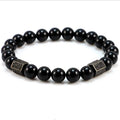 Hot Sale Men's Natural Black Onyx Stone Bangle Fashion Charm Bracelet Jewelry