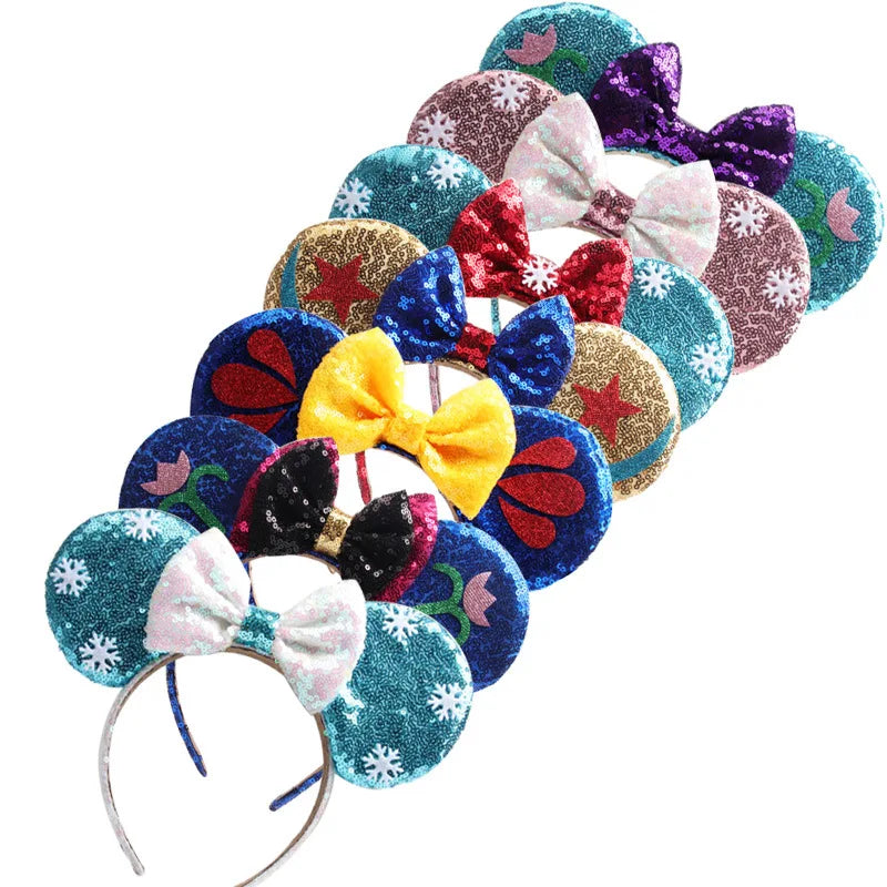 Girls Hair Accessories Mickey Hairband Glitter Sequins Mickey Ear Hair Hoop Headband for Women
