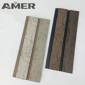 Amer Luxury Slat Customized Foam Light Weight Bedroom Hotel Indoor Wood Fluted Decorative Ps Wall Panels