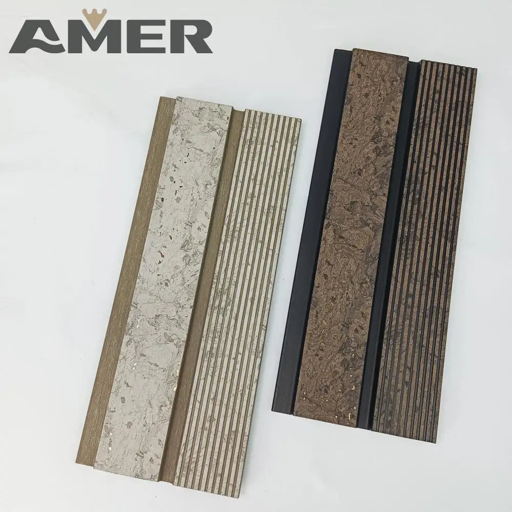 Amer Luxury Slat Customized Foam Light Weight Bedroom Hotel Indoor Wood Fluted Decorative Ps Wall Panels