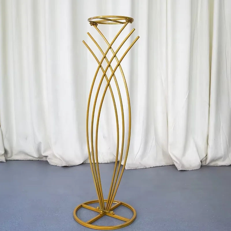 LG20181031-9 New Metal Gold Frame Centerpiece Flower Stand for Wedding Decoration Luckygoods Wholesale