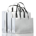 Luxury Silver Cardboard Paper Handbag Shopping Packaging Custom Print logo Gift Paper Bags