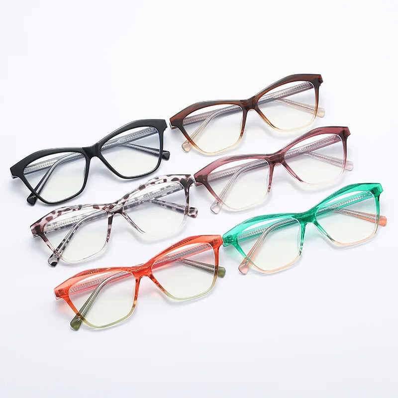35021 Cat Eye Vintage Computer Eye Glasses TR+CP Eyeglasses Anti Blue Light Glasses Custom logo Frame