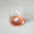 Wholesale Elegant Creative Square Base Rolling Etched Frosted Whiskey Glass Cup