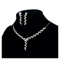 Luxury Sparkling Tree Branch Style Bridal Cubic Zircon Necklace Earring Set Wedding CZ Jewelry Set