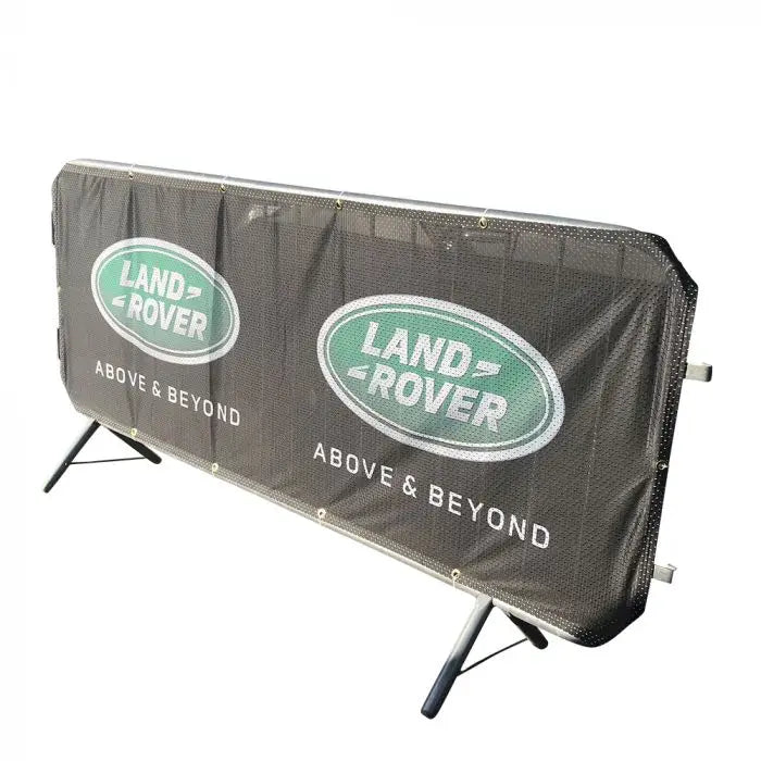 Custom Branded Waterproof Crowd Control Barrier Covers Full Color Printing Digital/Dye Sublimation 100% Polyester Mesh Fabric
