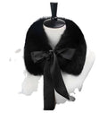 MWFur Fox Fur Collar for Women Girl Winter Scarf Fox Hair Collar Scarf with Lace Short Scarves for Jacket Collar