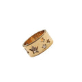 Luxury Gold Plated Adjustable Hollow Ring Stainless Steel Cz Zircon Star Ring