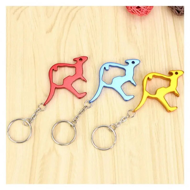 Wholesale Promotion Custom logo Kangaroo Metal Bottle Opener Can Opener Keychain Kangaroo Blank Other Key Chains Bottle Opener