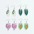 Designer Boho Creative Colorful Banana Leaves Palm Leaf Tropical Plant Turtle Leaf Personality Cool Acrylic Drop Earrings Custom