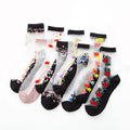 Summer Breathable Fashion China Wholesale Crystal Mesh Silk Transparent Lady Socks Sheer Women