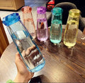 Glass Drink Juice Mug Diamond Cup Creative Promotional 500ml Water Bottle Custom High Quality Colorful Glass Water Bottle