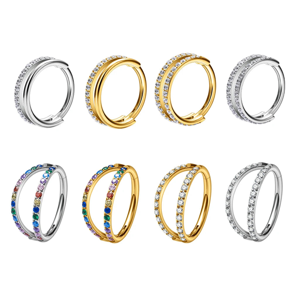 Wholesale ASTM F136 G23 Titanium Circle Hoop Ear Earlobe Labret Lip Nose Hoop Nostril Tragus Cartilage Women Piercing Jewelry