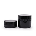 PET Black Plastic Cosmetic Container with Screw Cap for Body Scrub Face Cream Printed Logo 100ml