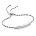 Stainless Steel Gold Plated Blank Charm Engrave bar Bangle Bracelet Jewelry for Women Girls Sliding Slider Adjustable Clasp
