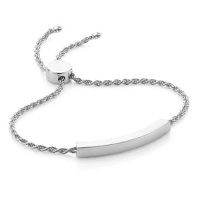 Stainless Steel Gold Plated Blank Charm Engrave bar Bangle Bracelet Jewelry for Women Girls Sliding Slider Adjustable Clasp
