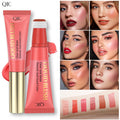 QIC Light Water Makeup Liquid Blush Cotton Head Face Eye Lip Blush Supplies 6 Colors Smooth Durable Blush Cream Liquido