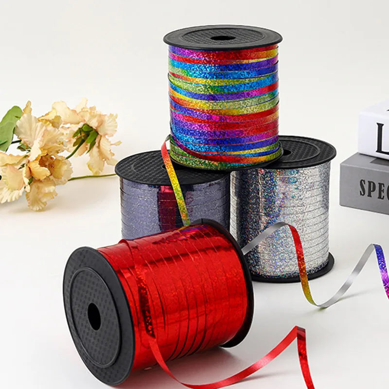 250 Yard Film Balloons Laser Ribbons Party Supplies Gifts Box DIY Packing Wedding Christmas Decoration ML Brand Foil Satin