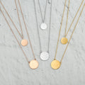 Gold Plated Double-Layered Stainless Steel Coin Name Pendant Necklace Personalized Best Gift for Mother's Day Fashion Accessory
