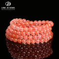 JD Women Fashion Handmade Yoga Meditation Jewelry Gift Natural Ice China Red Agate Beads Multi-Layer Strand Bracelets