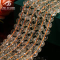 AA Semi-Precious 6/8/10/12mm Loose Stone Beads 100% Natural Citrine Round Stone Crystal Beads for Jewelry Making