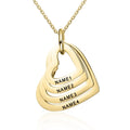 Personalized Necklace Custom Family Names Stainless Steel Heart Waterdrop  Engraved Pendants Necklace for Women Lover Jewelry