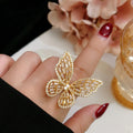 New Simple Full Rhinestone Butterfly Ring Vintage Gold Finger Adjustable Rings for Women Fashion Jewelry Wedding Gifts