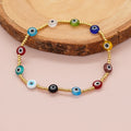 Go2boho New in Boho Evil Eyes Gold Plated Bead Stretch Bracelets for Women Coloured Glazed Glaze Jewelry